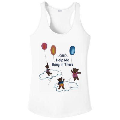 Lord Help Me Hang In There Funny Meme Ladies PosiCharge Competitor Racerback Tank