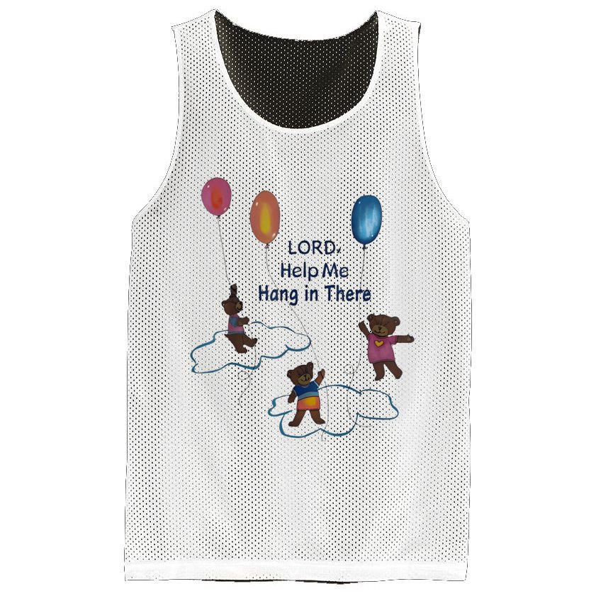 Lord Help Me Hang In There Funny Meme Mesh Reversible Basketball Jersey Tank