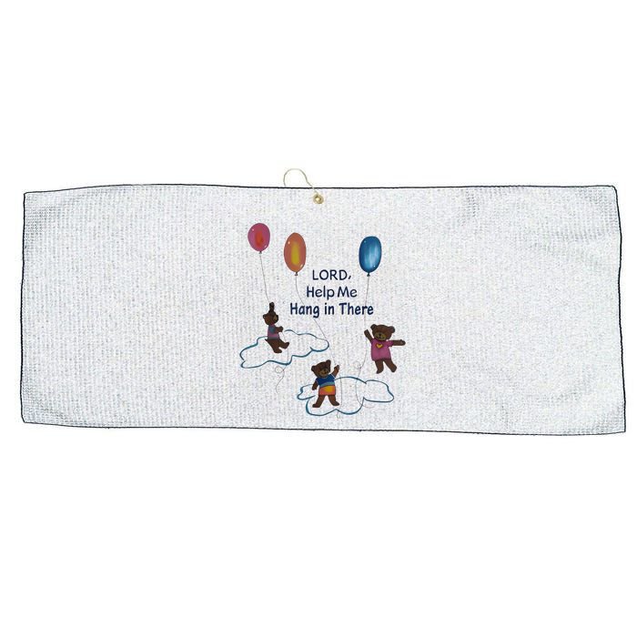 Lord Help Me Hang In There Funny Meme Large Microfiber Waffle Golf Towel