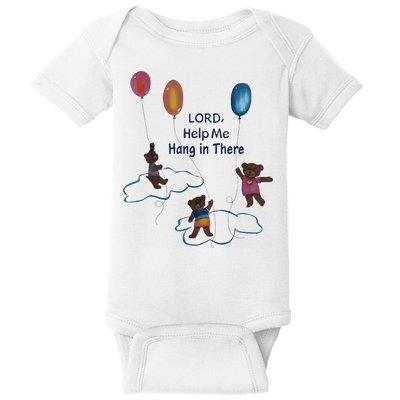 Lord Help Me Hang In There Funny Meme Baby Bodysuit