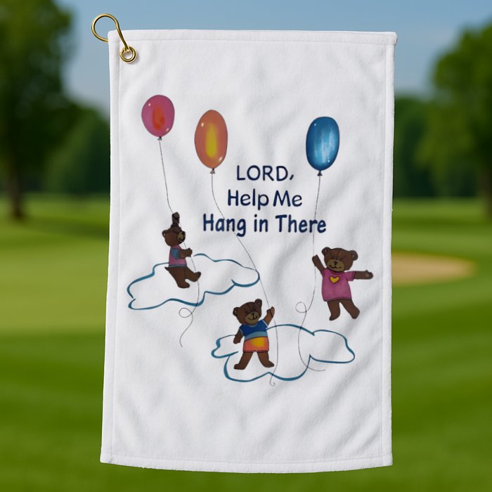 Lord Help Me Hang In There Funny Meme Golf Towel