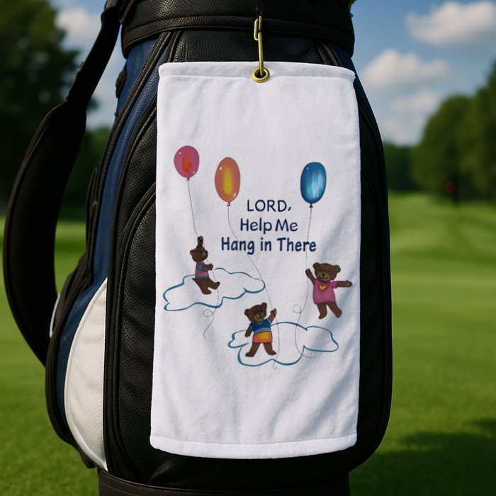 Lord Help Me Hang In There Funny Meme Golf Towel