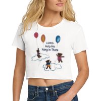 Lord Help Me Hang In There Funny Meme Crop Top