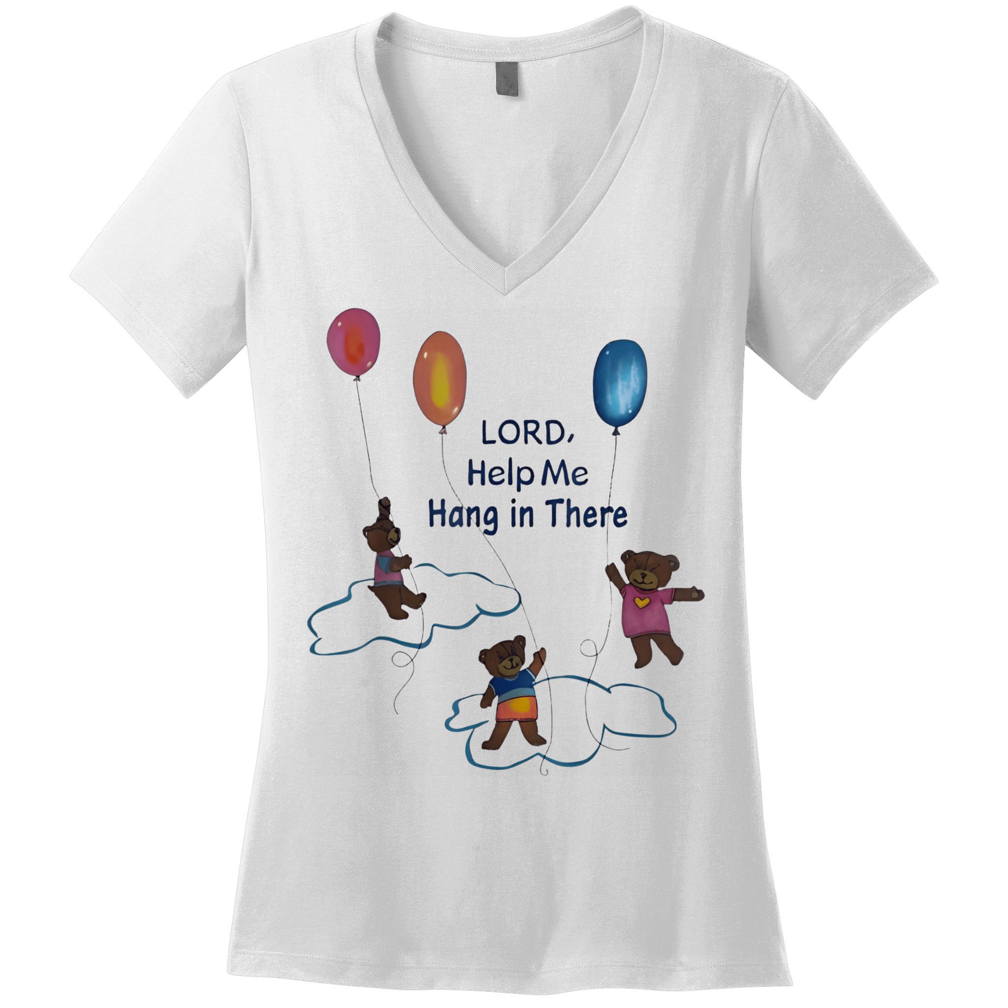 Lord Help Me Hang In There Funny Meme Women's V-Neck T-Shirt