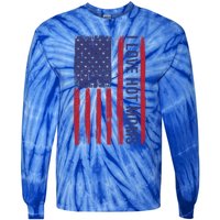 Love Hot Mom Friend Friend Dad Usa I Love Hot Moms Funny Gift Tie-Dye Long Sleeve Shirt