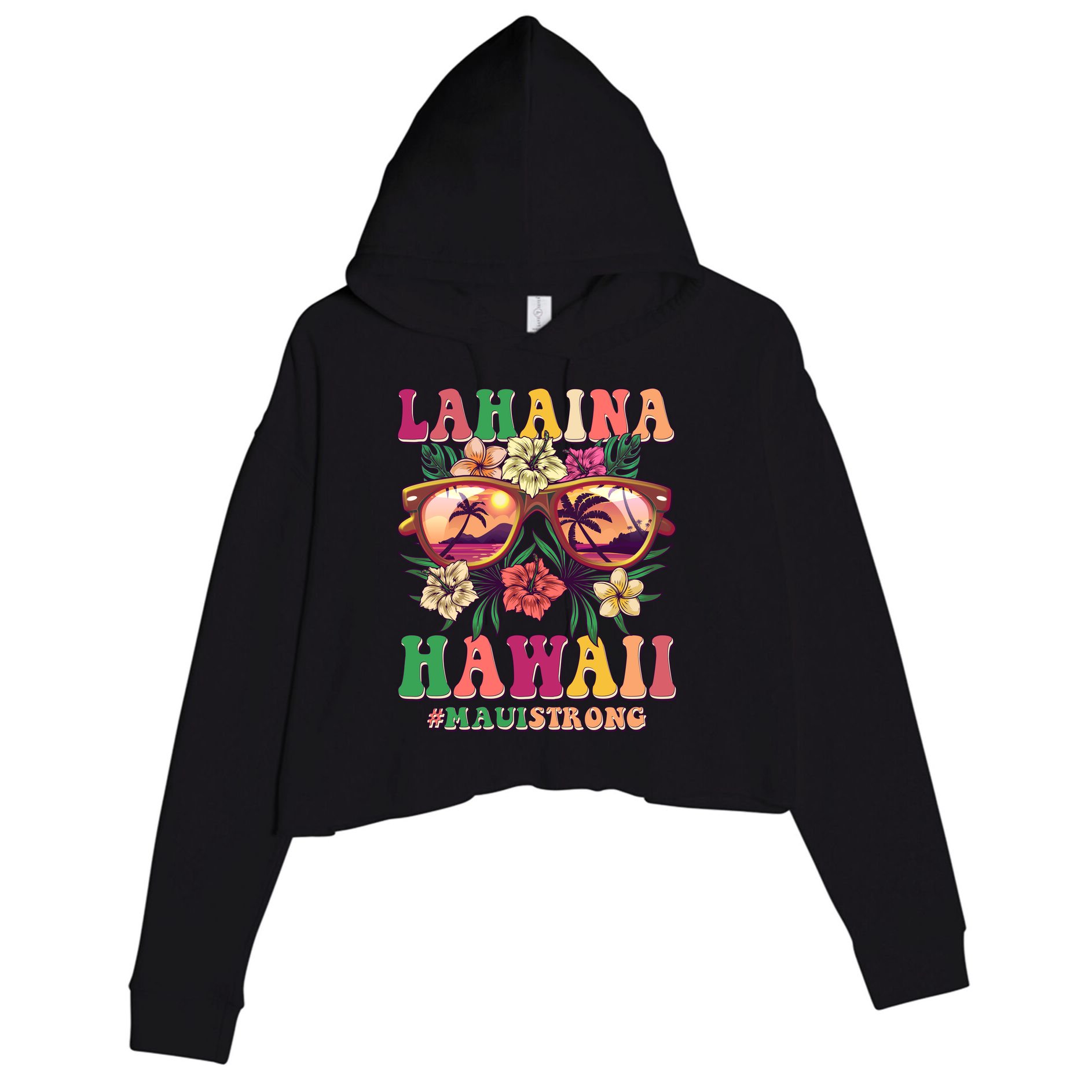 Lahaina Hawaii #Maui Strong Crop Fleece Hoodie