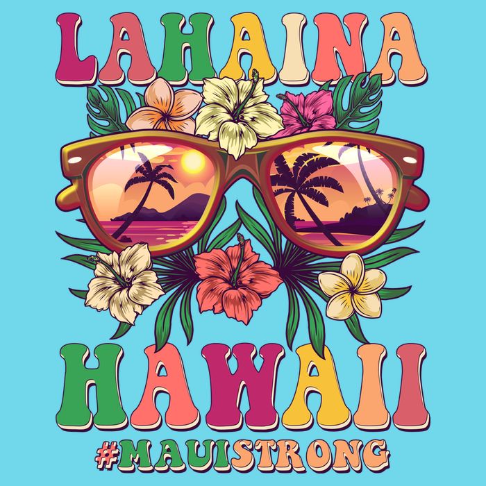 Lahaina Hawaii #Maui Strong Women's V-Neck T-Shirt