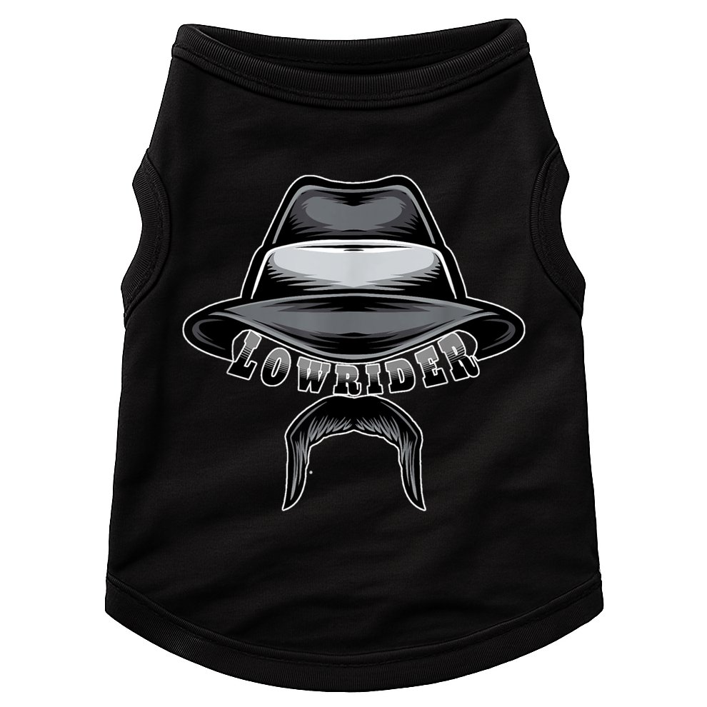 Lowrider Hat & Moustache, Chicano Cholo, Latino Low Rider Doggie Tank