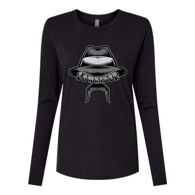 Lowrider Hat & Moustache, Chicano Cholo, Latino Low Rider Womens Cotton Relaxed Long Sleeve T-Shirt