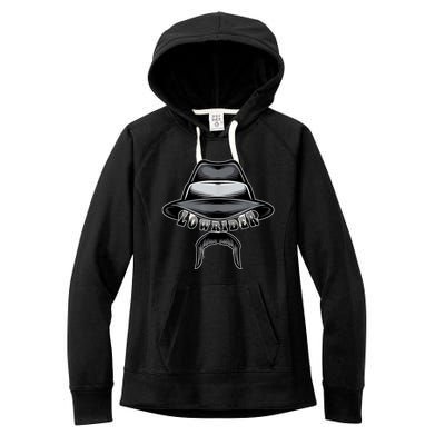 Lowrider Hat & Moustache, Chicano Cholo, Latino Low Rider Women's Fleece Hoodie