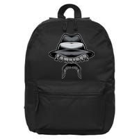 Lowrider Hat & Moustache, Chicano Cholo, Latino Low Rider 16 in Basic Backpack