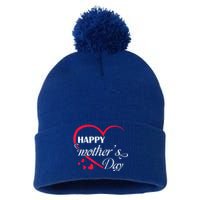 Love Happy Mother Day Great Gift Pom Pom 12in Knit Beanie