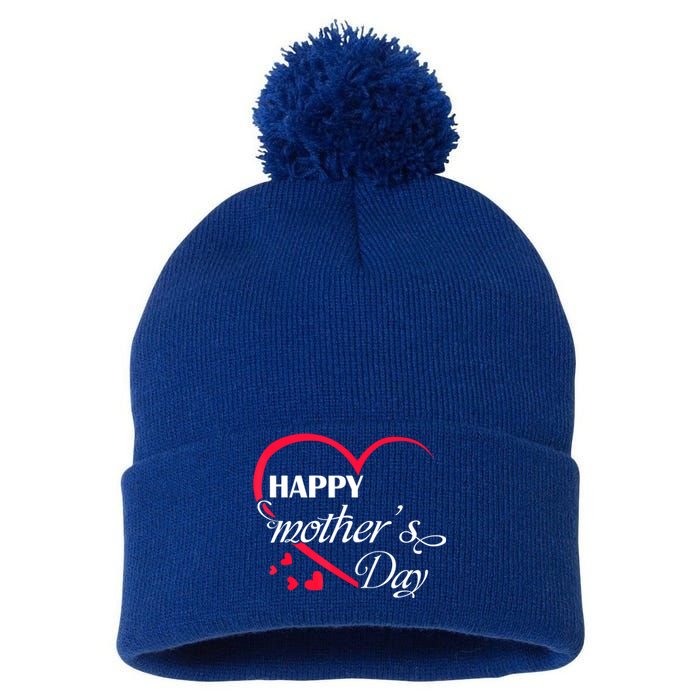 Love Happy Mother Day Great Gift Pom Pom 12in Knit Beanie