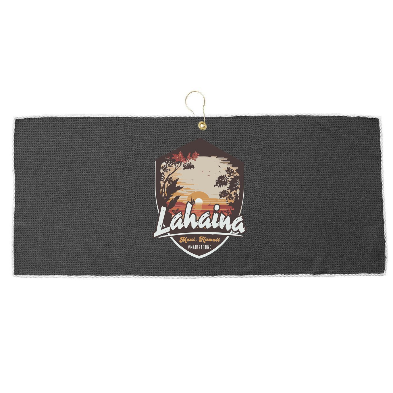 Lahaina Hawaii Maui Strong Support Large Microfiber Waffle Golf Towel