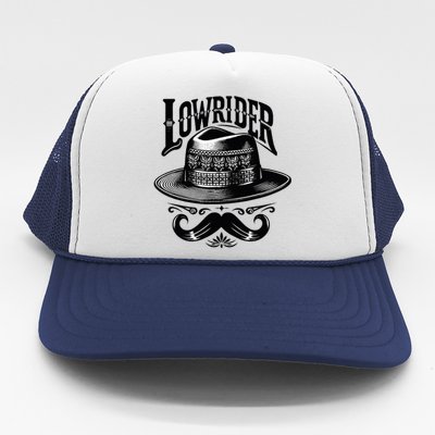 Lowrider Hat Moustache Chicano Cholo Latino Low Rider Trucker Hat