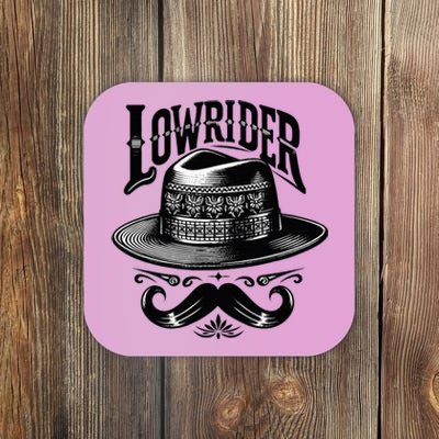 Lowrider Hat Moustache Chicano Cholo Latino Low Rider Coaster