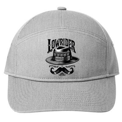 Lowrider Hat Moustache Chicano Cholo Latino Low Rider 7-Panel Snapback Hat