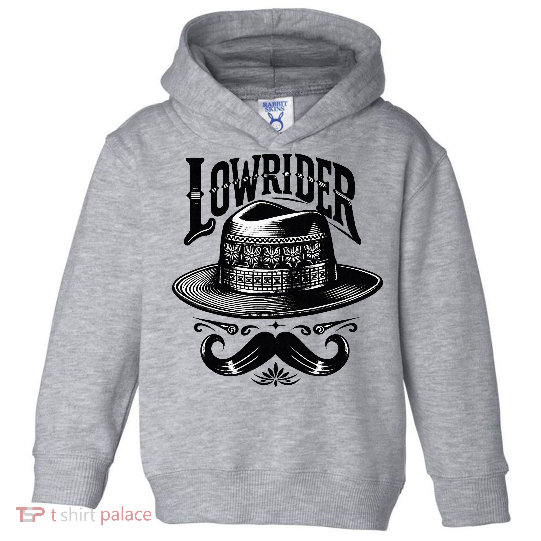 Lowrider Hat Moustache Chicano Cholo Latino Low Rider Toddler Hoodie