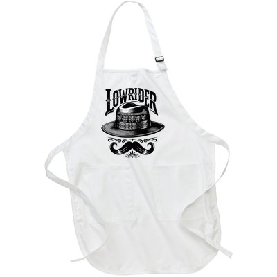 Lowrider Hat Moustache Chicano Cholo Latino Low Rider Full-Length Apron With Pockets