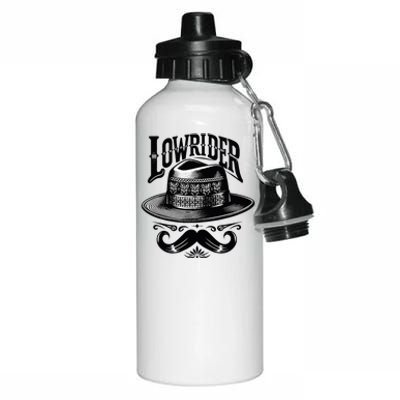 Lowrider Hat Moustache Chicano Cholo Latino Low Rider Aluminum Water Bottle