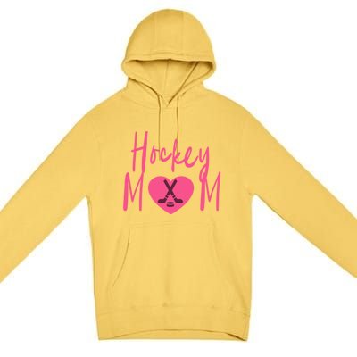 Love Hockey Mom Cute Gift Premium Pullover Hoodie