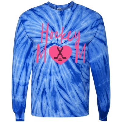 Love Hockey Mom Cute Gift Tie-Dye Long Sleeve Shirt