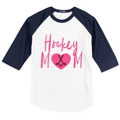 Love Hockey Mom Cute Gift Baseball Sleeve Shirt