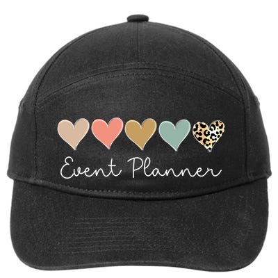 Leopard Hearts Matching Valentines Day For Event Planner Cute Gift 7-Panel Snapback Hat