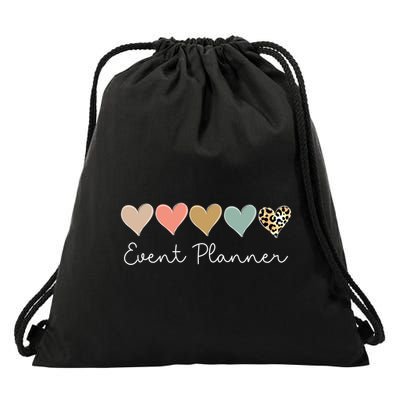 Leopard Hearts Matching Valentines Day For Event Planner Cute Gift Drawstring Bag