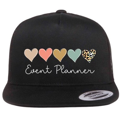 Leopard Hearts Matching Valentines Day For Event Planner Cute Gift Flatbill Hat