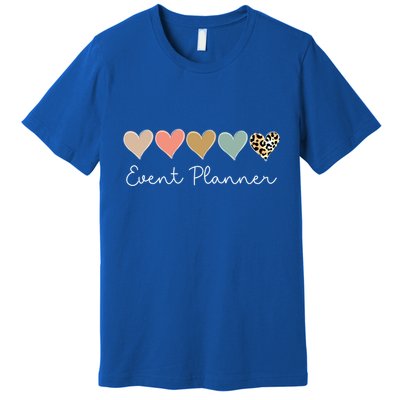 Leopard Hearts Matching Valentines Day For Event Planner Cute Gift Premium T-Shirt