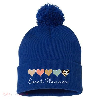 Leopard Hearts Matching Valentines Day For Event Planner Cute Gift Pom Pom 12in Knit Beanie
