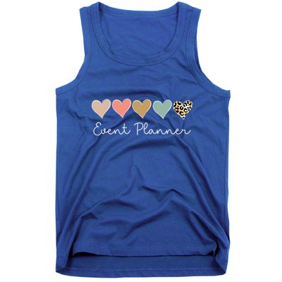 Leopard Hearts Matching Valentines Day For Event Planner Cute Gift Tank Top