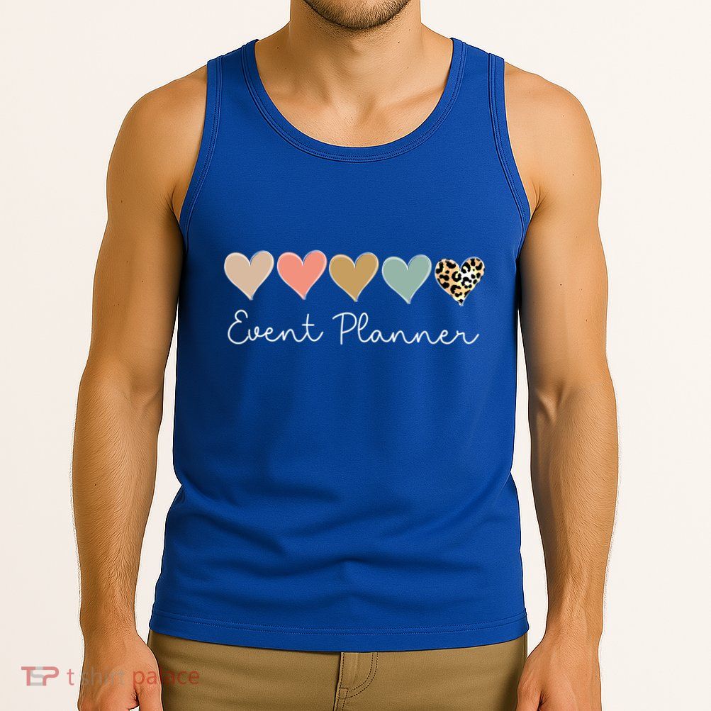 Leopard Hearts Matching Valentines Day For Event Planner Cute Gift Tank Top