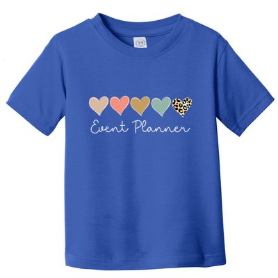 Leopard Hearts Matching Valentines Day For Event Planner Cute Gift Toddler T-Shirt