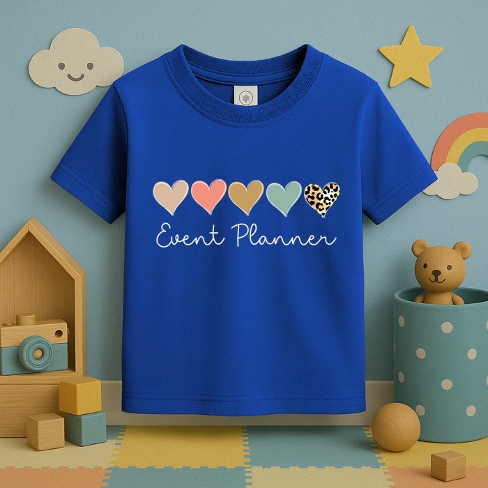 Leopard Hearts Matching Valentines Day For Event Planner Cute Gift Toddler T-Shirt