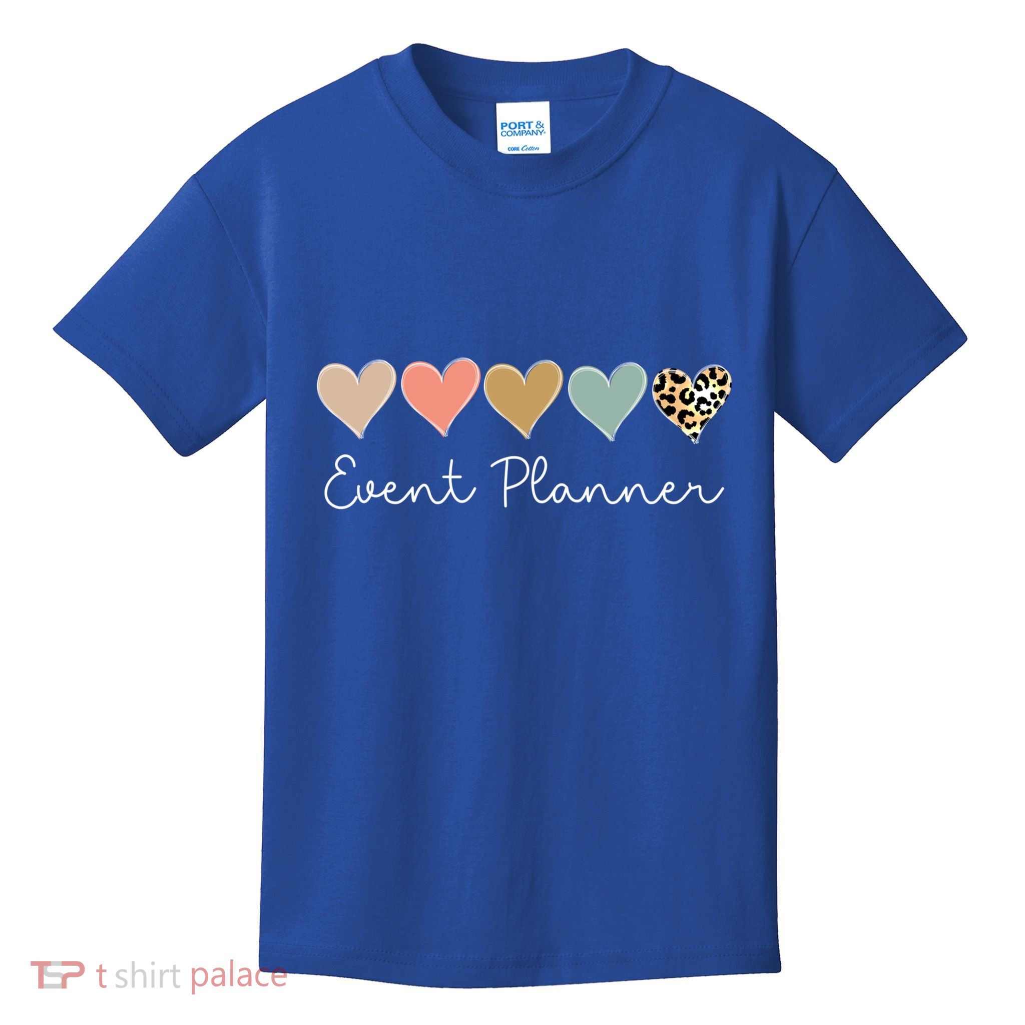 Leopard Hearts Matching Valentines Day For Event Planner Cute Gift Kids T-Shirt