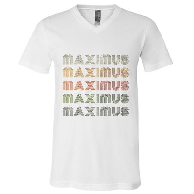 Love Heart Maximus Grungevintage Style Black Maximus V-Neck T-Shirt