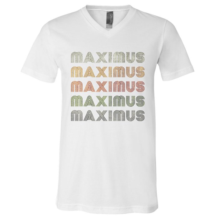 Love Heart Maximus Grungevintage Style Black Maximus V-Neck T-Shirt