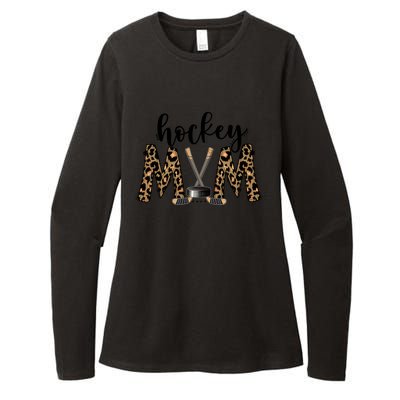 Leopard Hockey Mom Ice Hockey Fan Game Day Vibes Mothers Day Gift Womens CVC Long Sleeve Shirt