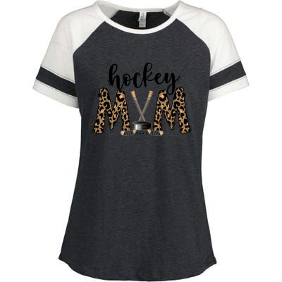 Leopard Hockey Mom Ice Hockey Fan Game Day Vibes Mothers Day Gift Enza Ladies Jersey Colorblock Tee