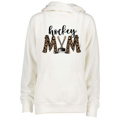 Leopard Hockey Mom Ice Hockey Fan Game Day Vibes Mothers Day Gift Womens Funnel Neck Pullover Hood