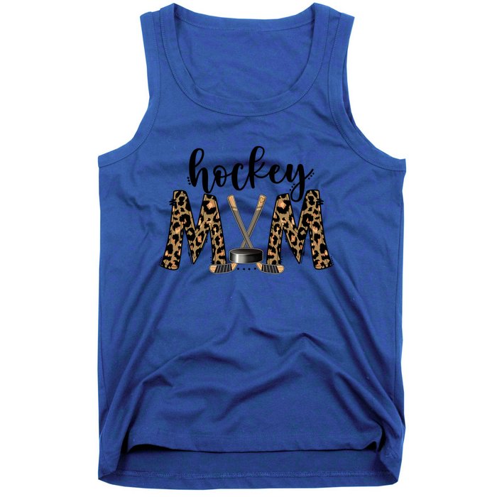 Leopard Hockey Mom Ice Hockey Fan Game Day Vibes Mothers Day Gift Tank Top