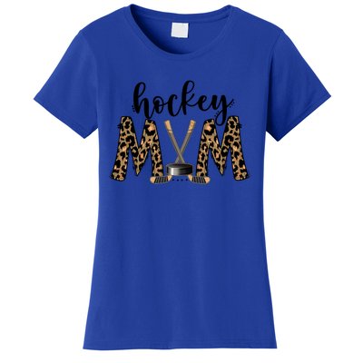 Leopard Hockey Mom Ice Hockey Fan Game Day Vibes Mothers Day Gift Women's T-Shirt