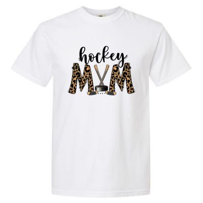 Leopard Hockey Mom Ice Hockey Fan Game Day Vibes Mothers Day Gift Garment-Dyed Heavyweight T-Shirt