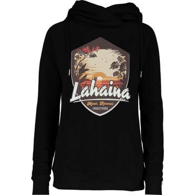 Lahaina Hawaii Maui Strong Support Womens Funnel Neck Pullover Hood