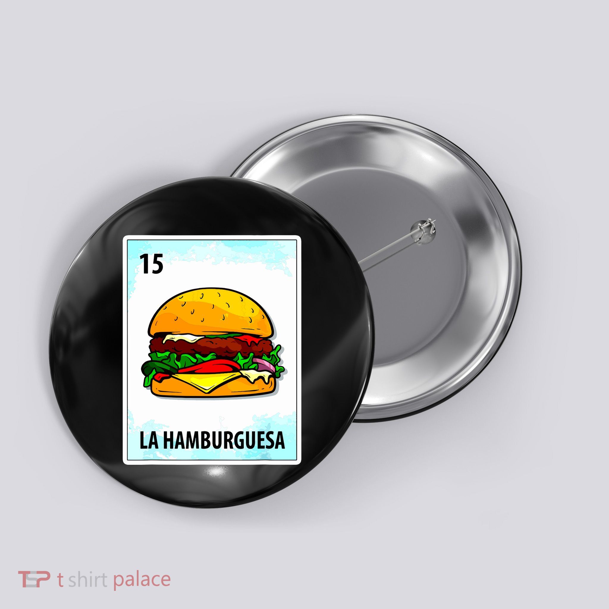 La Hamburguesa Mexican Hamburger Cards Button