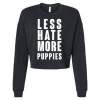 Less Hate More Puppies Cropped Pullover Crew