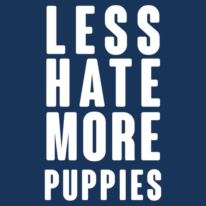 Less Hate More Puppies Drawstring Bag