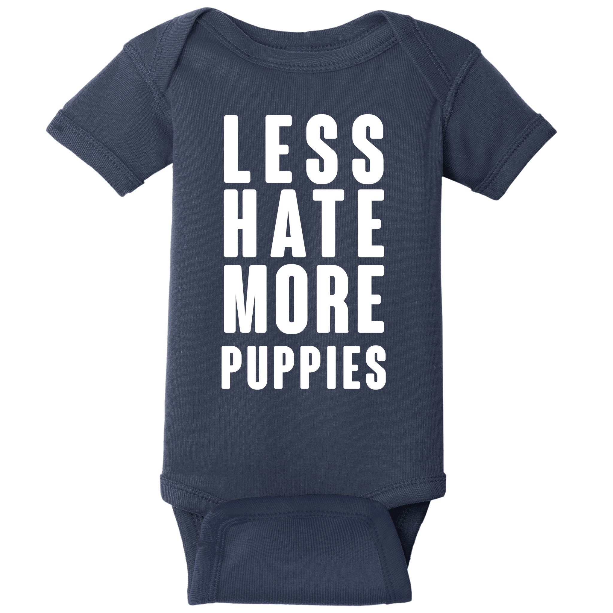 Less Hate More Puppies Baby Bodysuit